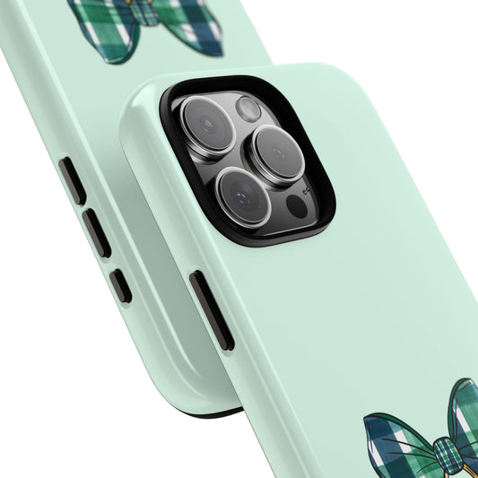 Green Tartan Bow Healthcare Hero Tough Phone Case - Medical Appreciation Gift - Nurse & Doctor Tribute