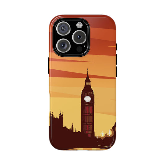 Big Ben Sunset Phone Case - London Landmark Skyline Design - Protective Tough Case for Popular Smartphones