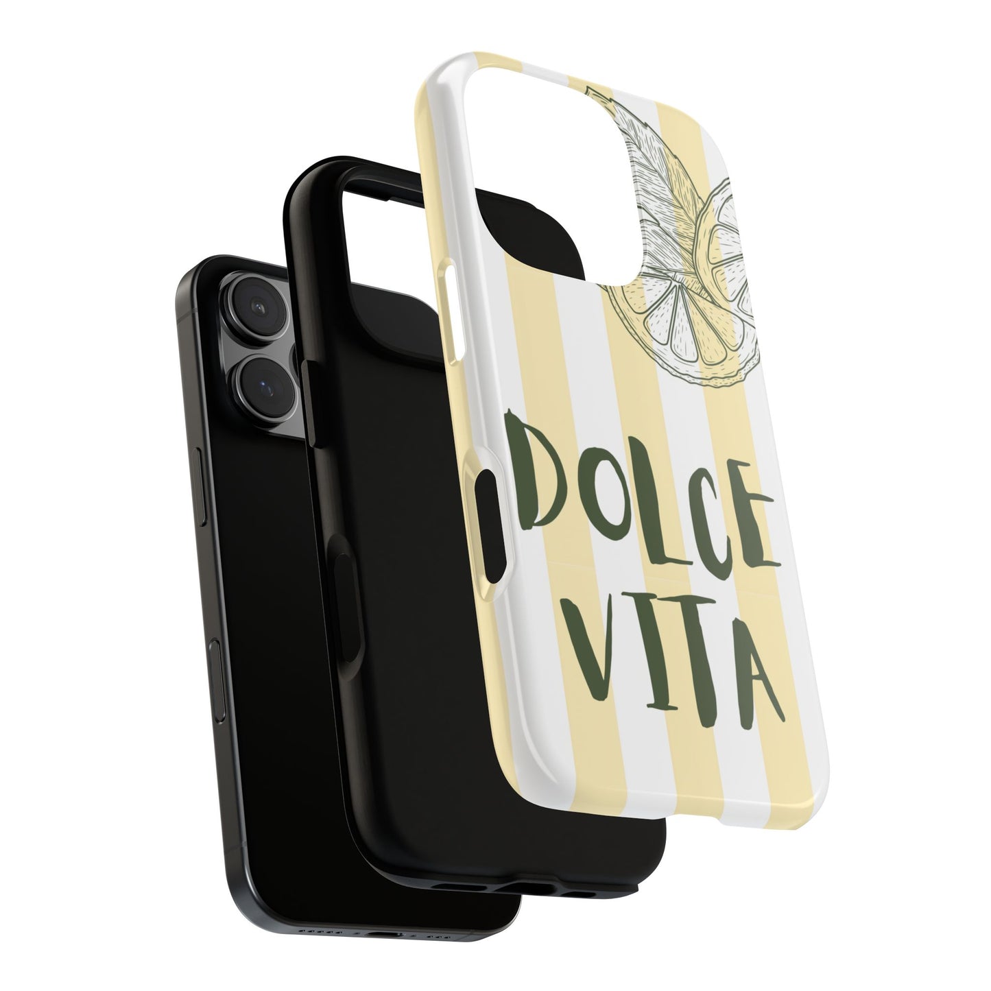 Dolce Vita Lemon Phone Case - Italian Summer Vibes Striped Design