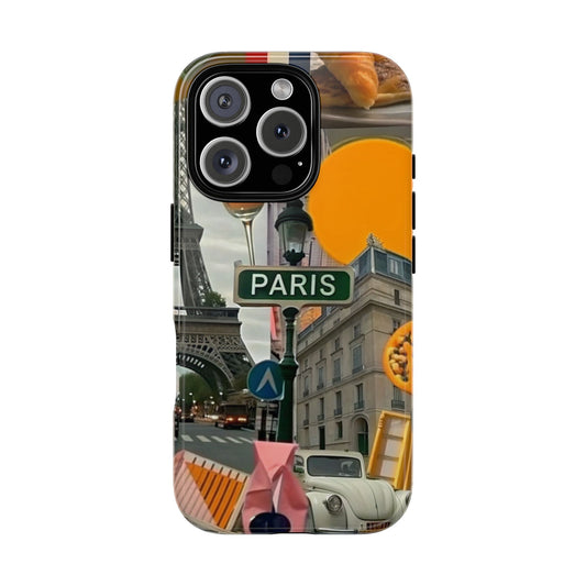 Vintage Paris Scrap Book Phone Case, Tough Cases, France 3D Wraparound, Unique Design, Protective Phone Cover