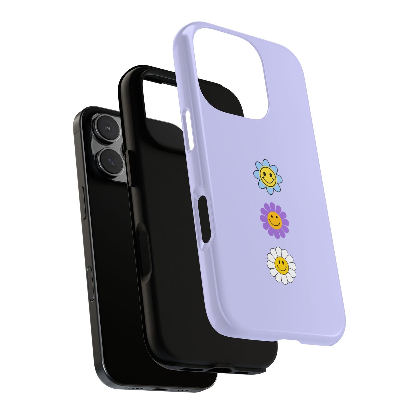 Retro Smileys in Lavender - Minimal Tough Phone Case Popular Smartphones