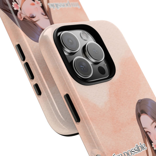 I'm Possible Minimalist Girl Illustration Phone Wallpaper - Motivational Aesthetic Background for Popular Smartphones