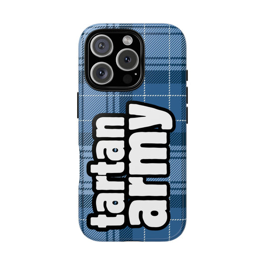 Tartan Army Phone Case - Blue Scottish Plaid Football Fan Design for Popular Smartphones