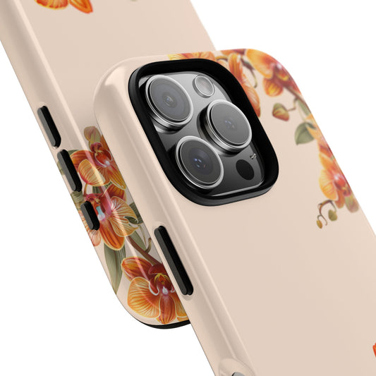 Orchid Floral Phone Case, Tough Phone Case, Elegant Phone Cover, Gift for Her, Birthday, Spring Decor