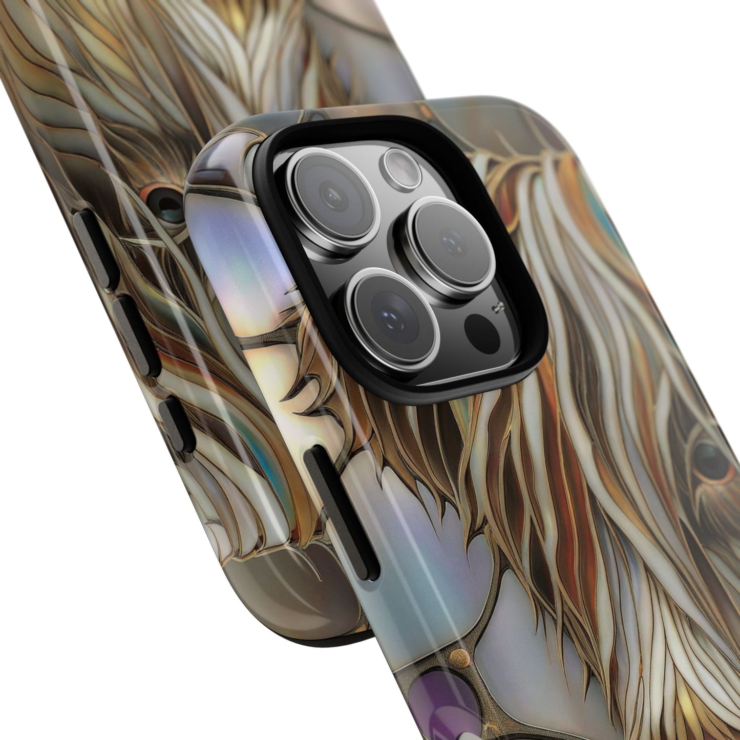 Stained Glass Highland Cow Phone Case - Art Nouveau Style Tough Case for iPhone, Samsung & Google Pixel, Refer Description for Models
