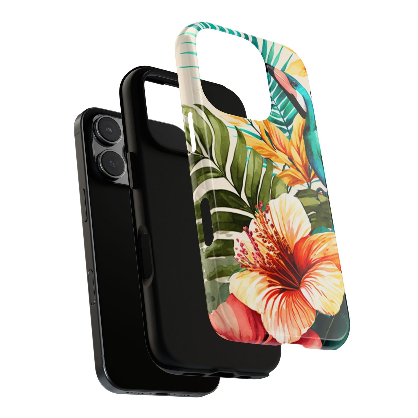 Tough Cases, Floral Phone Cover, Watercolor Phone Case, Protective Tropical Flowers Case, Unique Gift for Her, iPhone Samsung Google Case