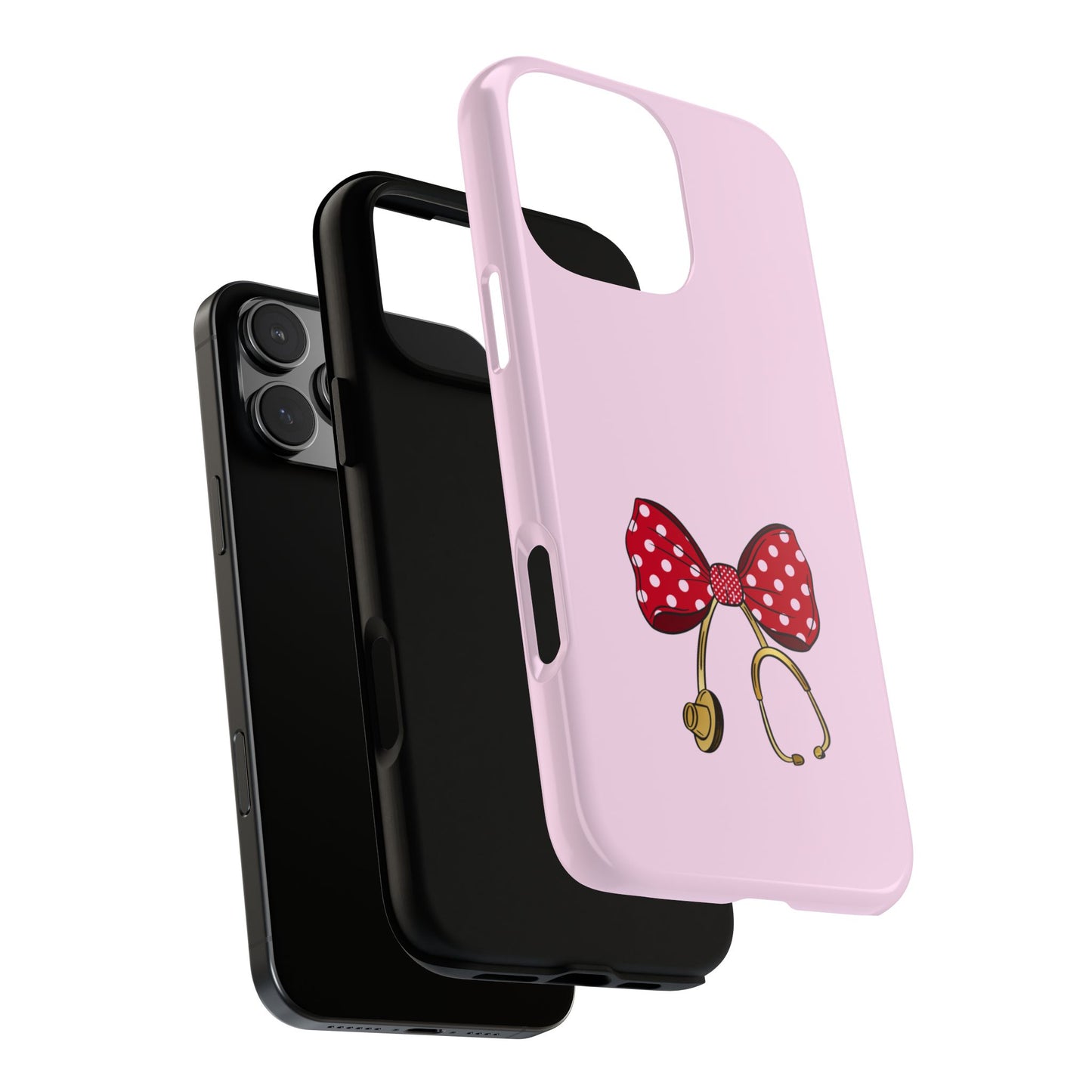 Red Polka Dot Bow Healthcare Hero Tough Phone Case - Cute Medical Gift - Nurse Doctor Appreciation