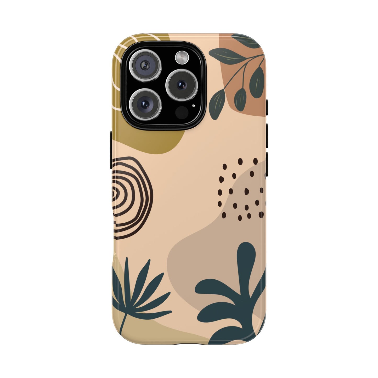 Muted Boho Botanical Phone Case - Abstract Nature-Inspired Design for iPhone & Samsung - Earthy Modern Vibe