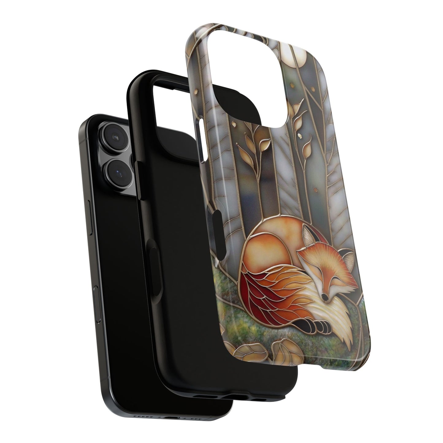 Stained Glass Fox Tough Case, Protective Phone Case for iPhone Samsung Google, Animal Lovers Gift, Forest Fox Phone Cover, Fox Lover Gift