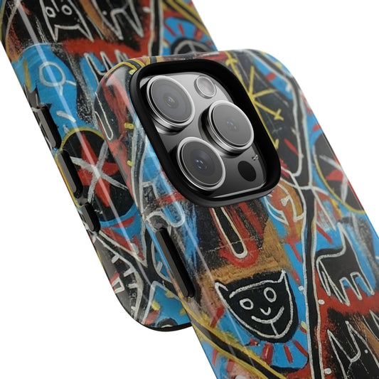 Basquiat Neo-Expressionism Tough Cases, Street-Inspired Symbolic Art Phone Case, Graffiti Art 3D Wrap