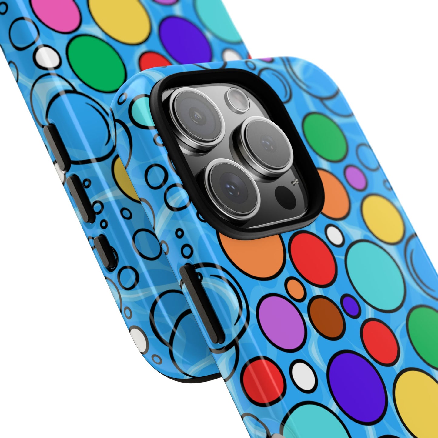 Colorful Bubble Abstract Tough Phone Case for iPhone 16 15 14 13 12 11, Samsung Galaxy S25 S24 S23 S22 S21 S20 & Google Pixel 9 6 7 6