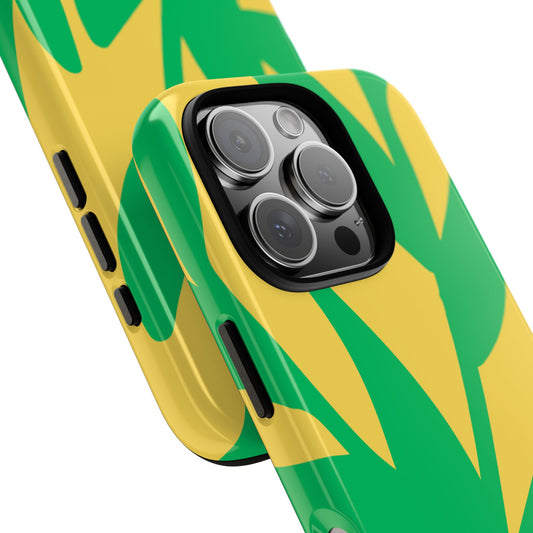 Yellow & Green Abstract Nature Phone Case - Bold Leafy Art, Botanical-Inspired Design