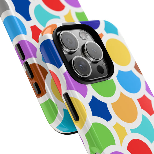 White Outline Circles Phone Case - Colorful Overlapping Abstract Art - Bold Geometric