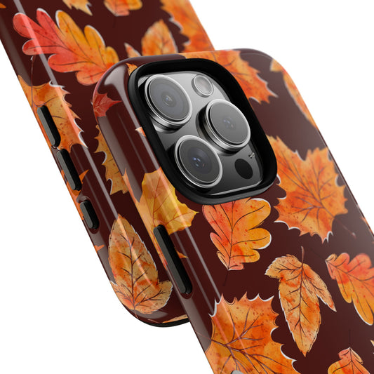 Autumn Leaves Tough Phone Case - Cozy Fall Foliage for Popular Smartphones