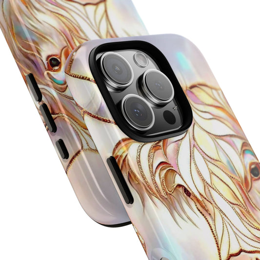 Psychedelic Highland Cow Stained Glass Phone Case - Tough Protective Case for popular smartphones, Check Description for Models