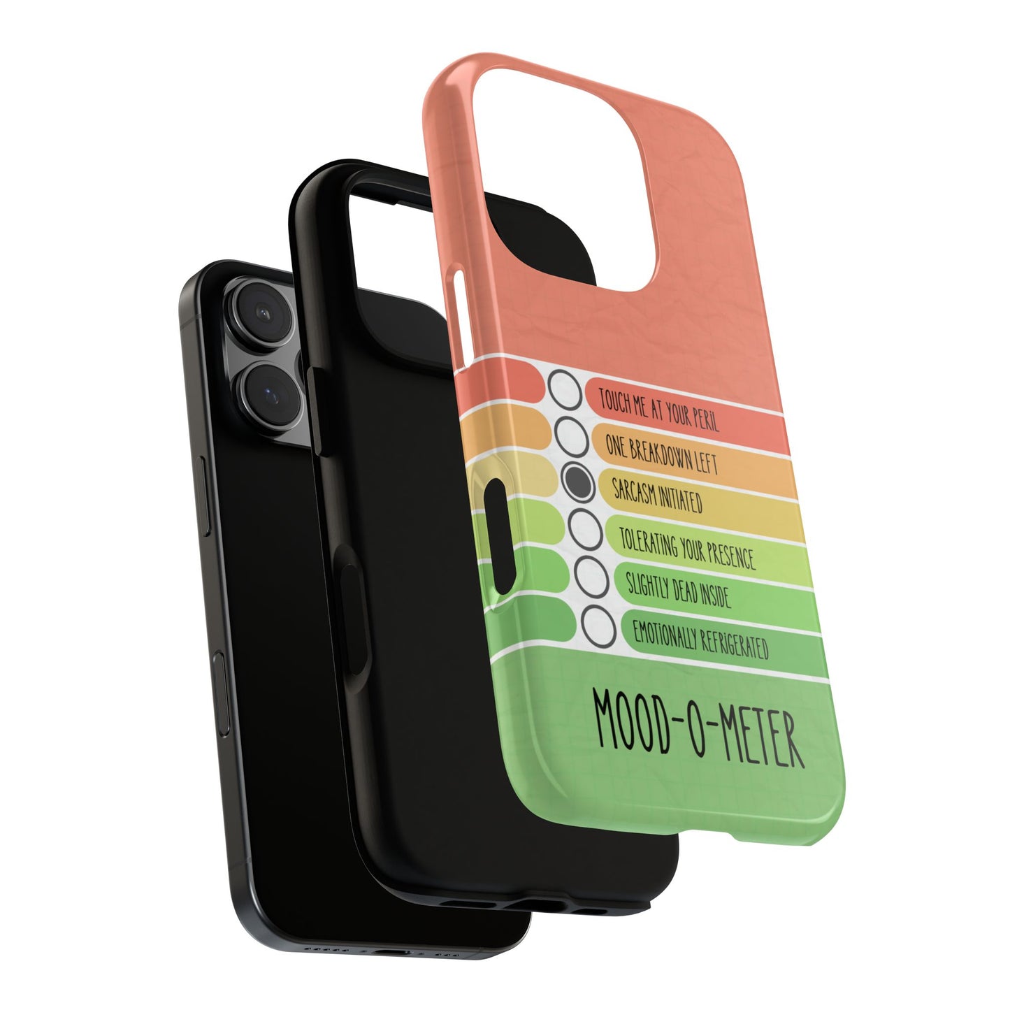 Mood-O-Meter Phone Case - Funny Mood Tracker for iPhone & Samsung, Sarcastic Quote Gift, Passive Aggressive Daily Mood Chart