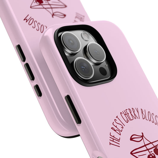 Cherry Blossom Cocktail Phone Case - Pink Cherry Martini Design for Popular Smartphones