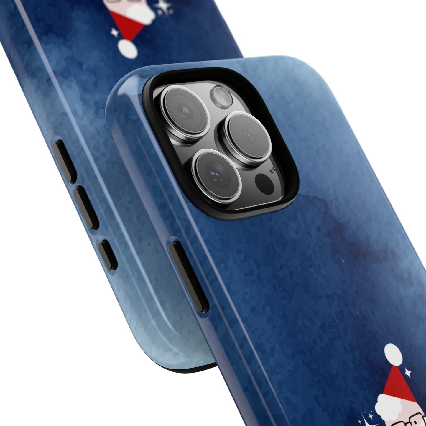Cool Santa Tough Phone Case - Blue Watercolour Christmas Design