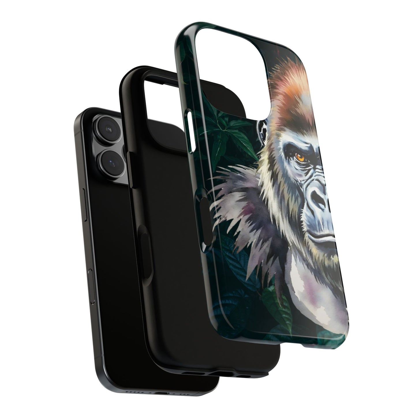 Gorilla Half Face Tough Phone Case - Chrome Pop Art Animal Design
