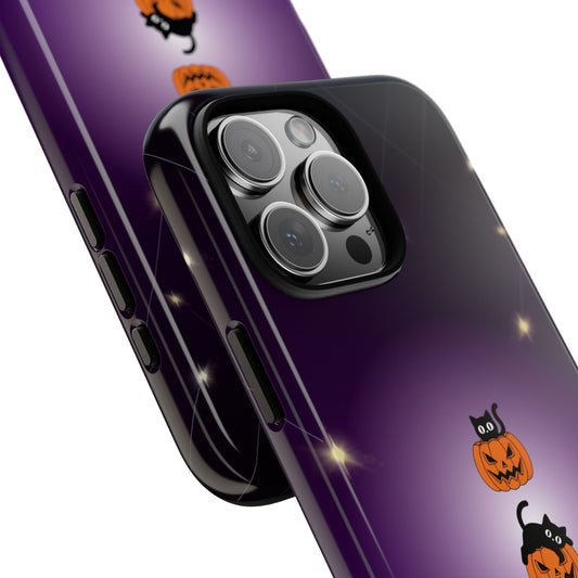 Halloween Black Cats in Pumpkins Tough Phone Case