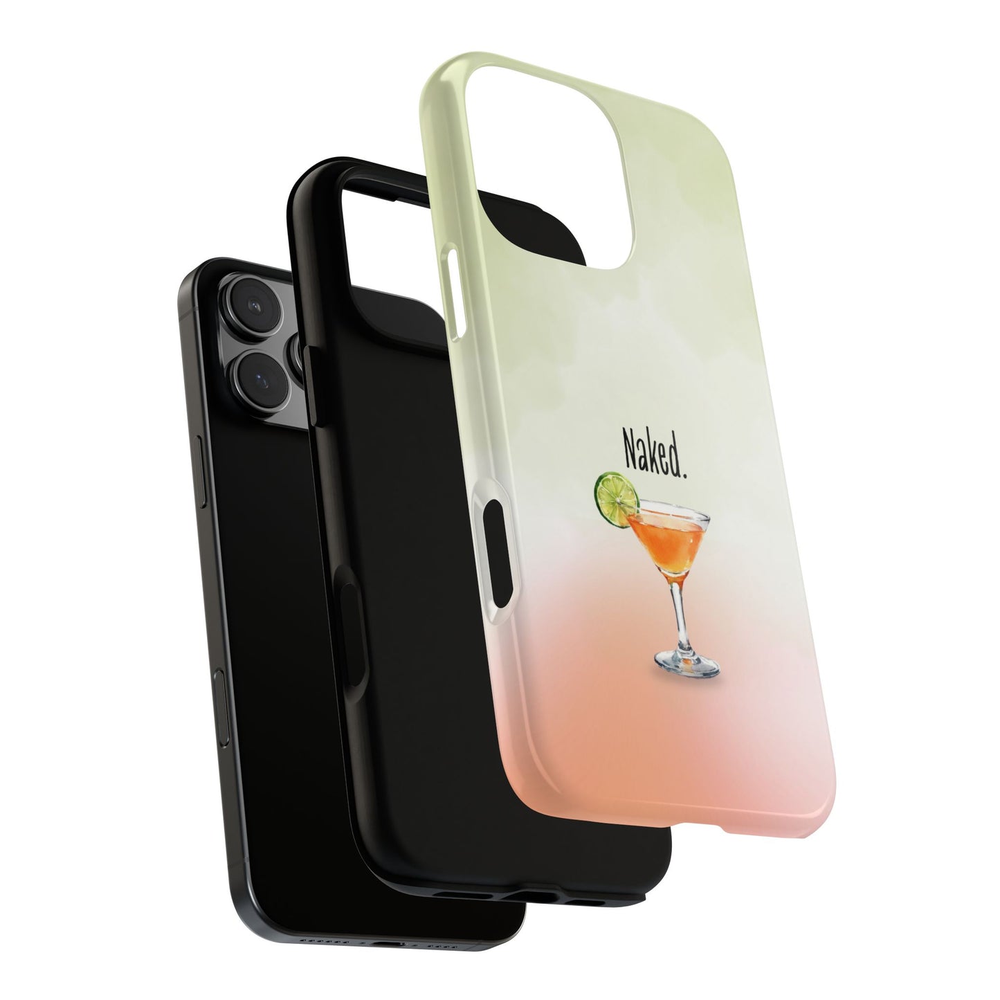 Naked Cocktail Phone Case - Naked and Famous Inspired Case - Minimal Cocktail Design - Funny Bar Theme Case - Tough Protective Cover