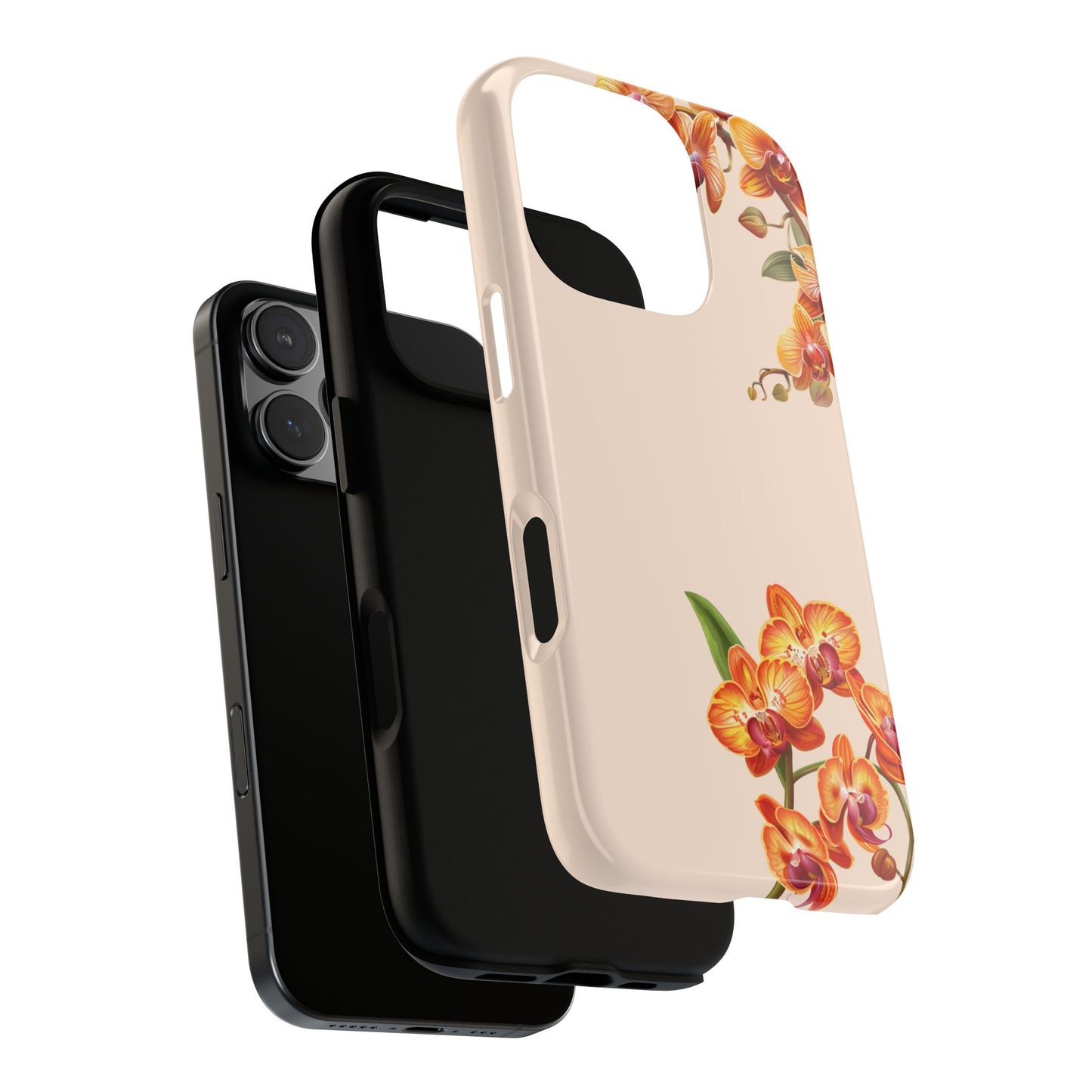 Orchid Floral Phone Case, Tough Phone Case, Elegant Phone Cover, Gift for Her, Birthday, Spring Decor