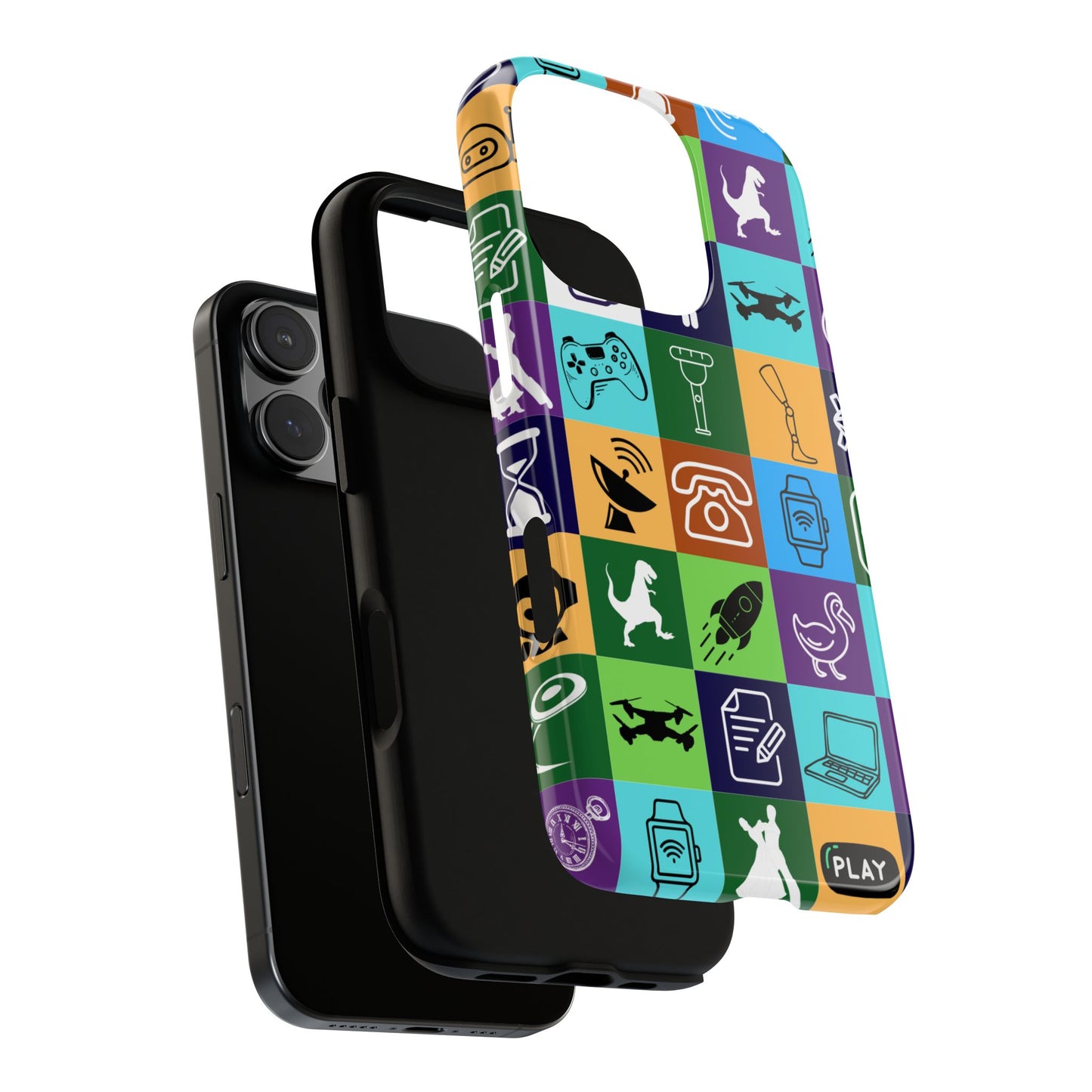 Past and Present Phone Case - Nostalgic & Modern Symbolic Collage Design for iPhone 16 to 11, Samsung S25 to S20 and Google Pixel