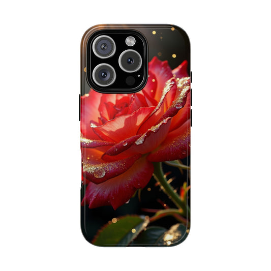 Red Rose Tough Case, Floral Phone Cover for Flower Lovers, Gift for Her, Beautiful Flower Phone Case, Protective Phone Case