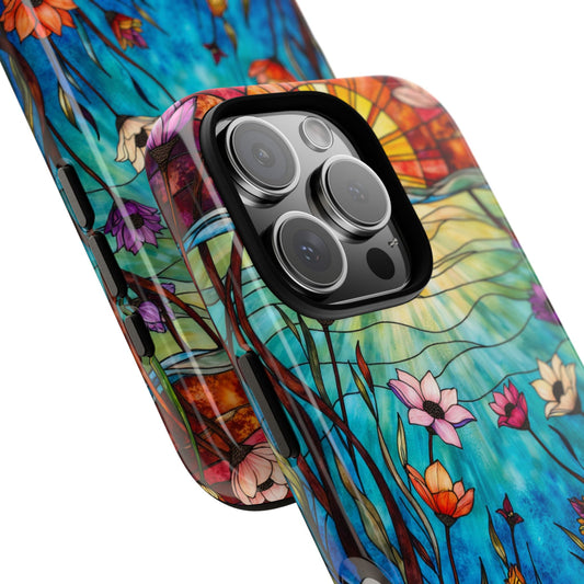 Vibrant Floral Phone Case - Tough Cases | Artistic Phone Cover, Unique Gifts, Summer Accessories, Boho Style, Nature Lover's Gift
