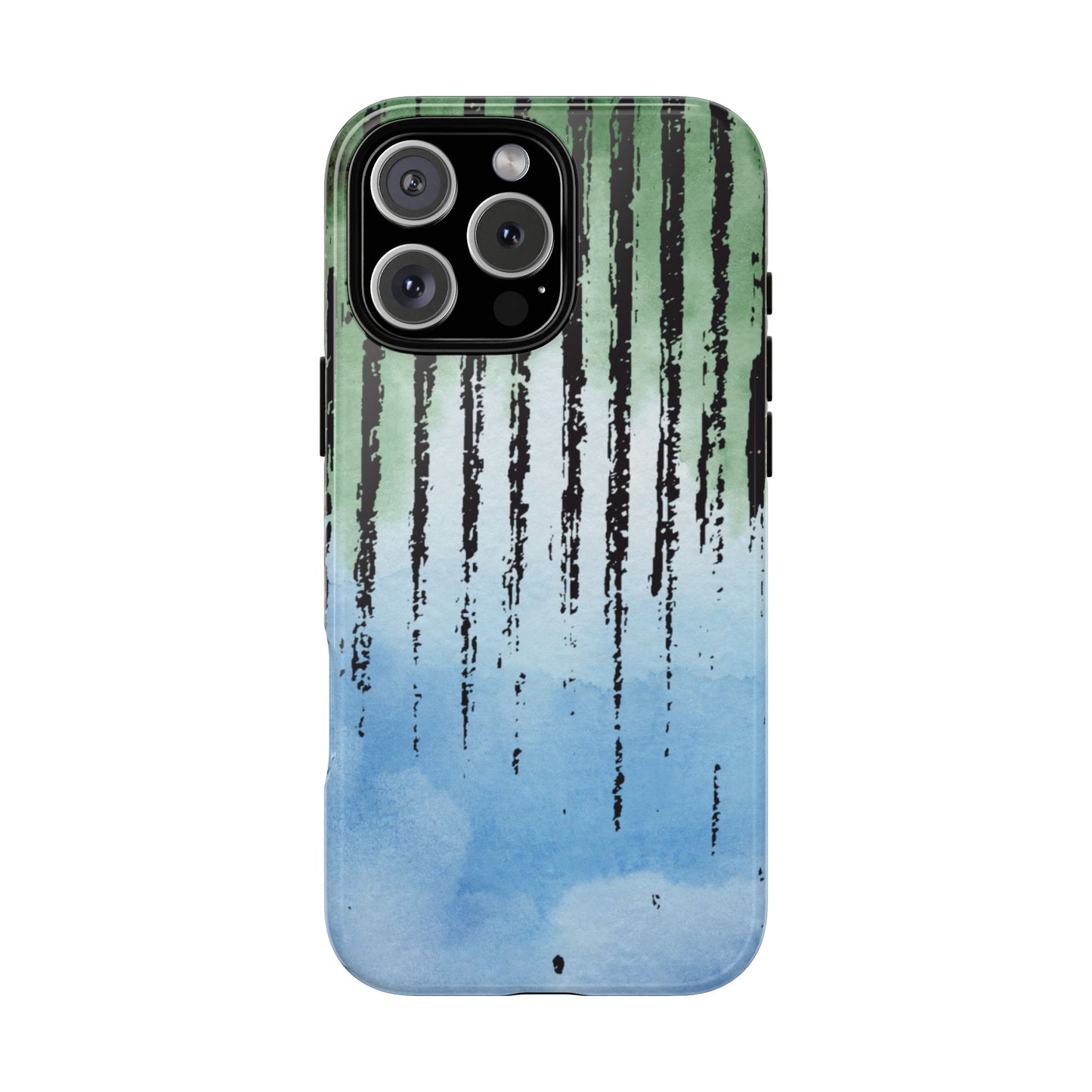 Forest Drip - Green & Blue Watercolor Tough Phone Case