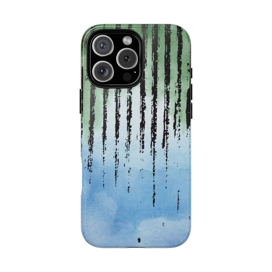 Forest Drip - Green & Blue Watercolor Tough Phone Case
