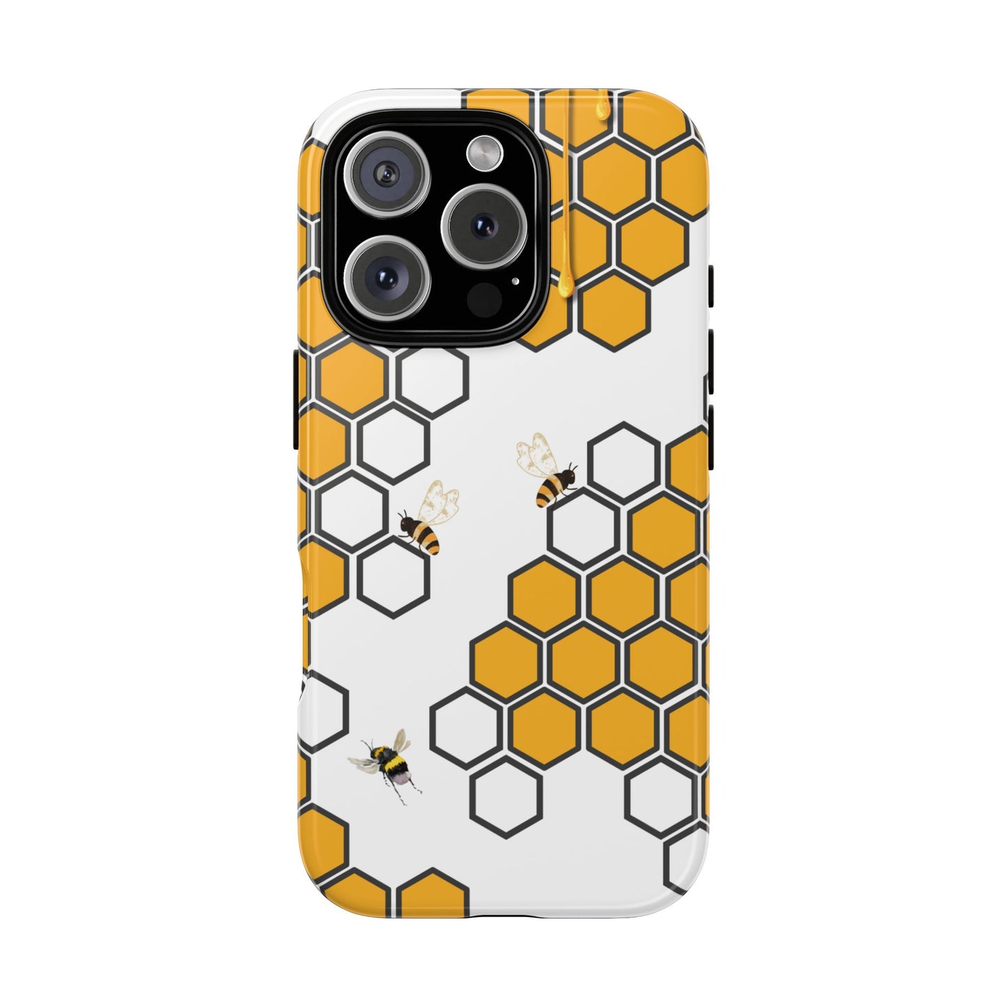 Bee Honeycomb Tough Phone Case - Honey Drip Nature Phone Cover for Popular Smartphones