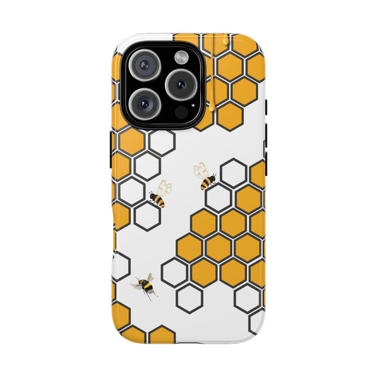 Bee Honeycomb Tough Phone Case - Honey Drip Nature Phone Cover for Popular Smartphones
