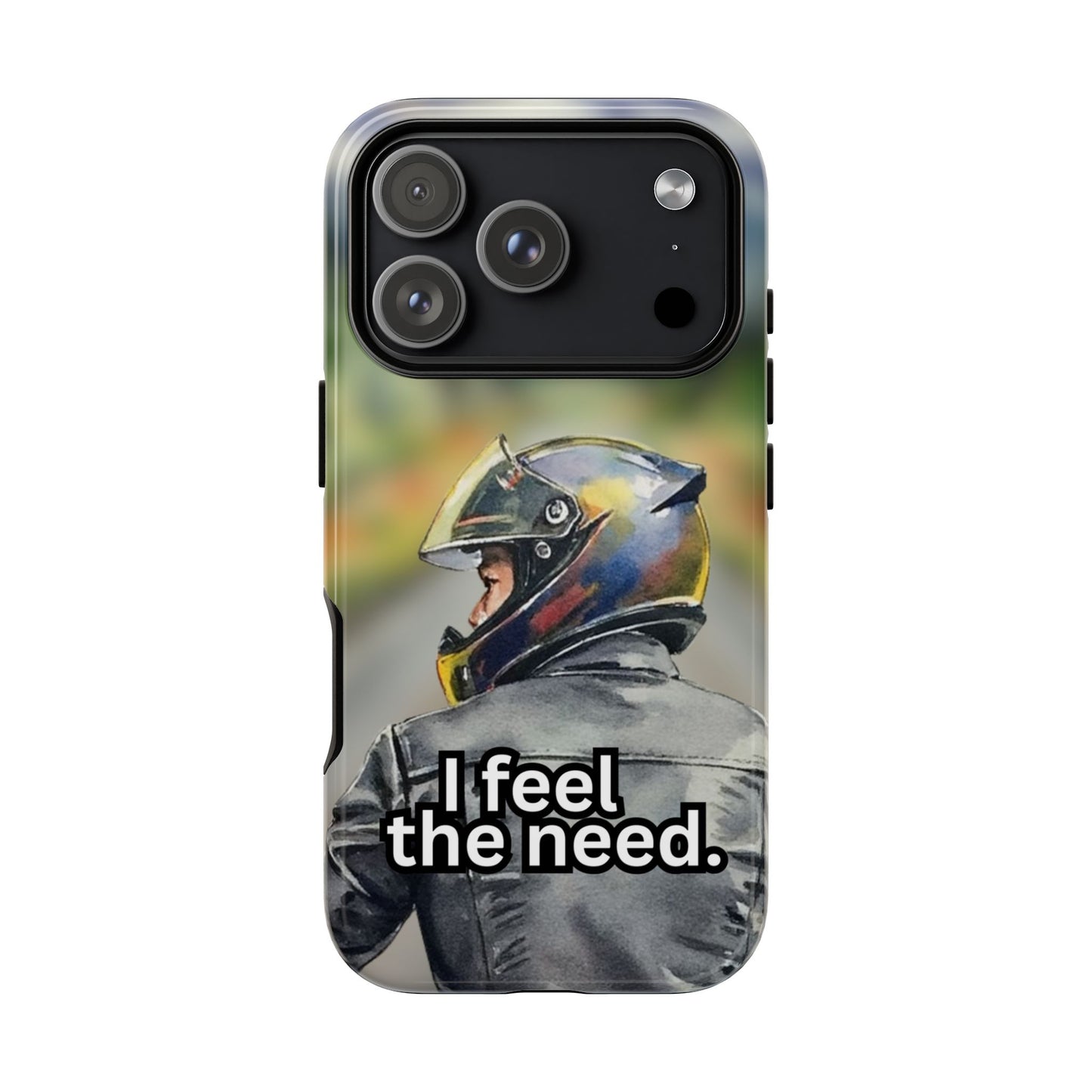Motorcycle Rider Tough Phone Case - Biker Helmet Road Art Protection