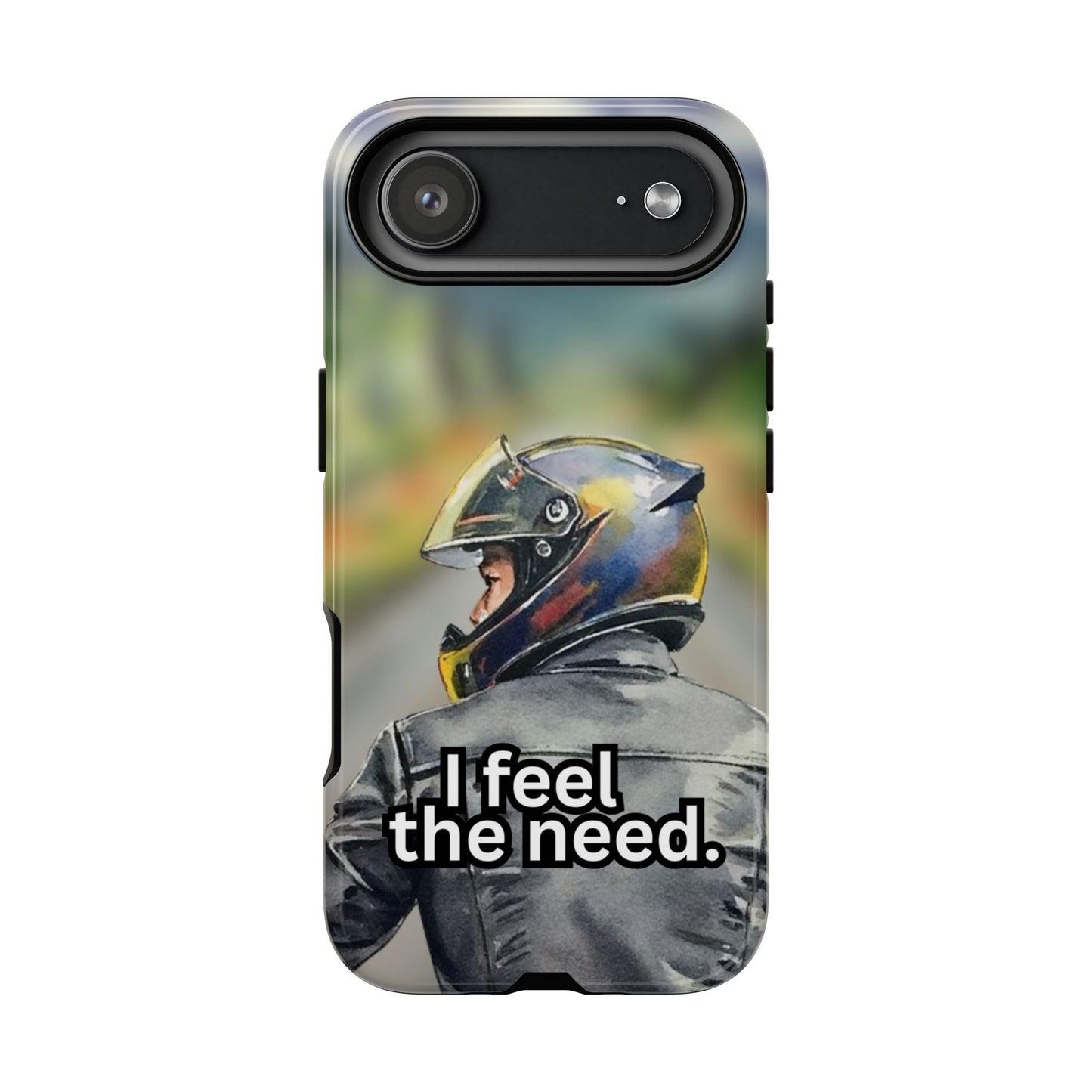 Motorcycle Rider Tough Phone Case - Biker Helmet Road Art Protection