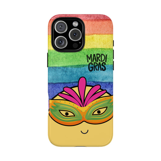 WanderBlob Mardi Gras Carnival Tough Phone Case - Rainbow Festival Vibes - Protective Smartphone Cover