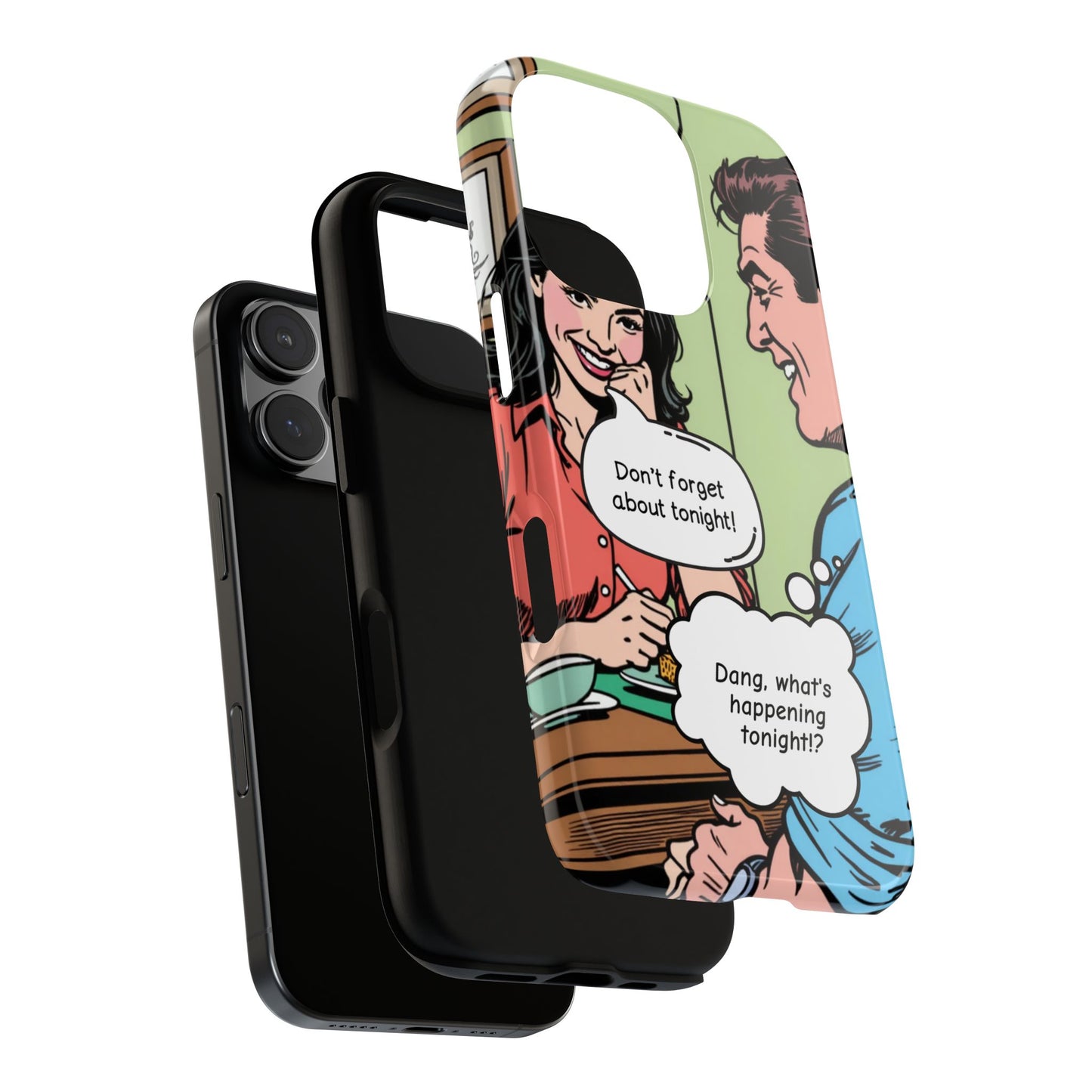 Retro Cartoon Tough Case, Personalized Fun Design, Couples Gift, Unique  Tech Cover, Custom Comic Phone Protector