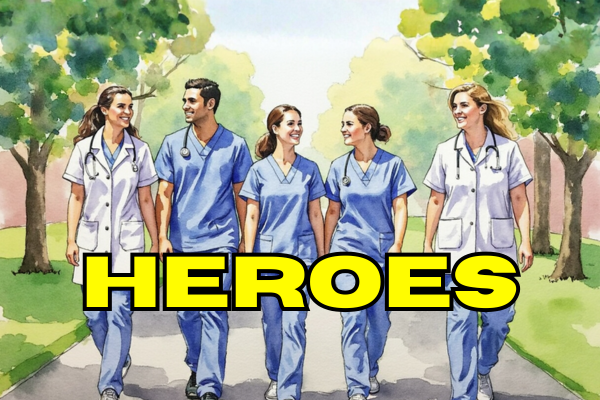 Primary image for blog featuring a group of nurses walking