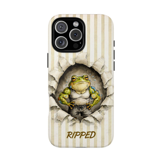 Ripped Frog Phone Case - Gym Frog Illustration Tough Cover