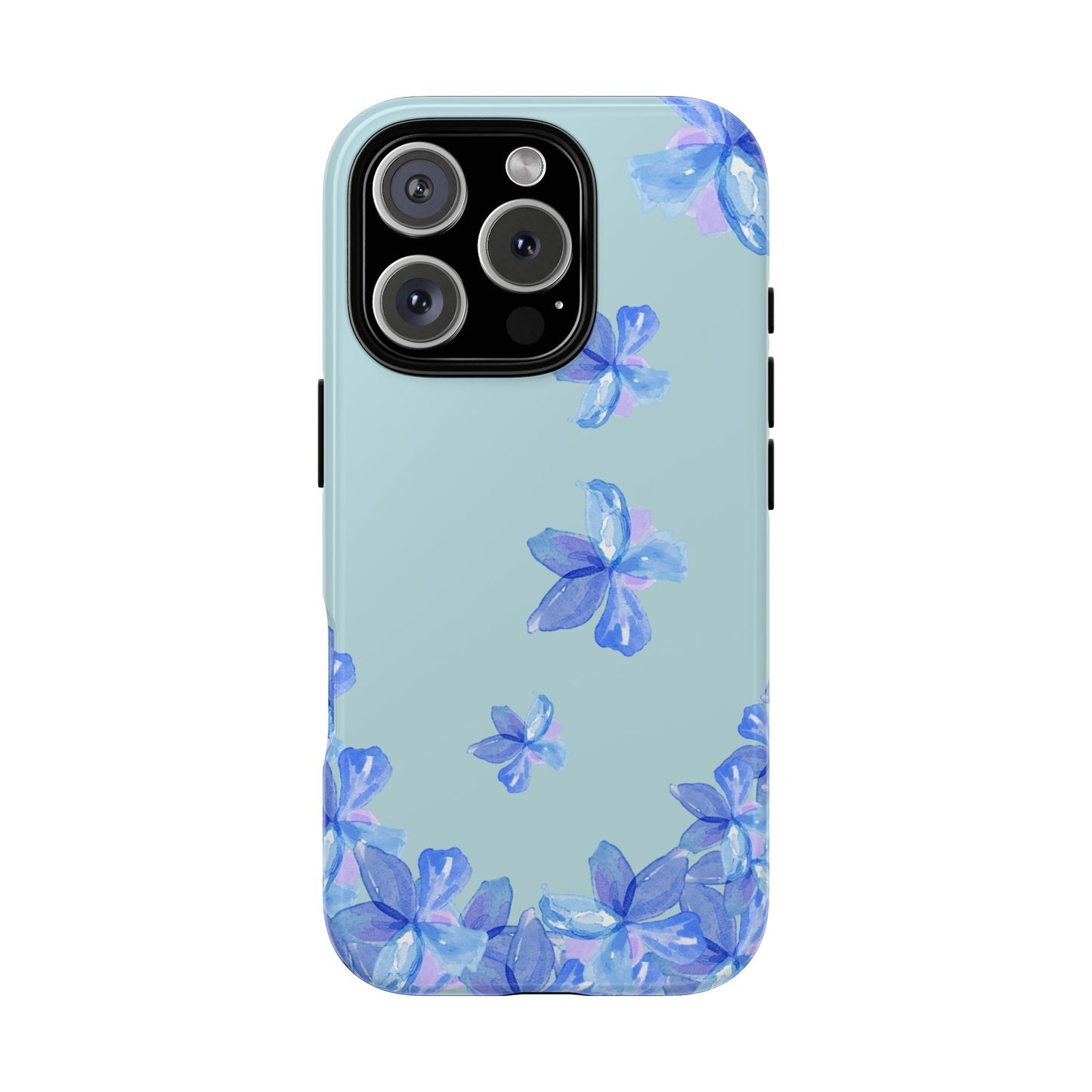 Blue Flower Tough Cases, Protective Phone Cover for Her, 3D Wrap Design, Gift Idea for iPhone Samsung Google, Floral Pattern Case