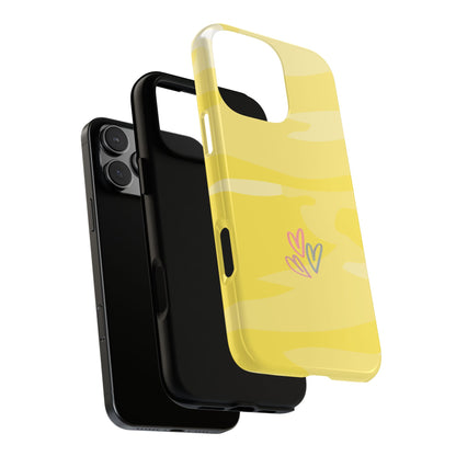 Minimal Yellow Heart Phone Case - Valentine's Day Subtle Love Tough Cover