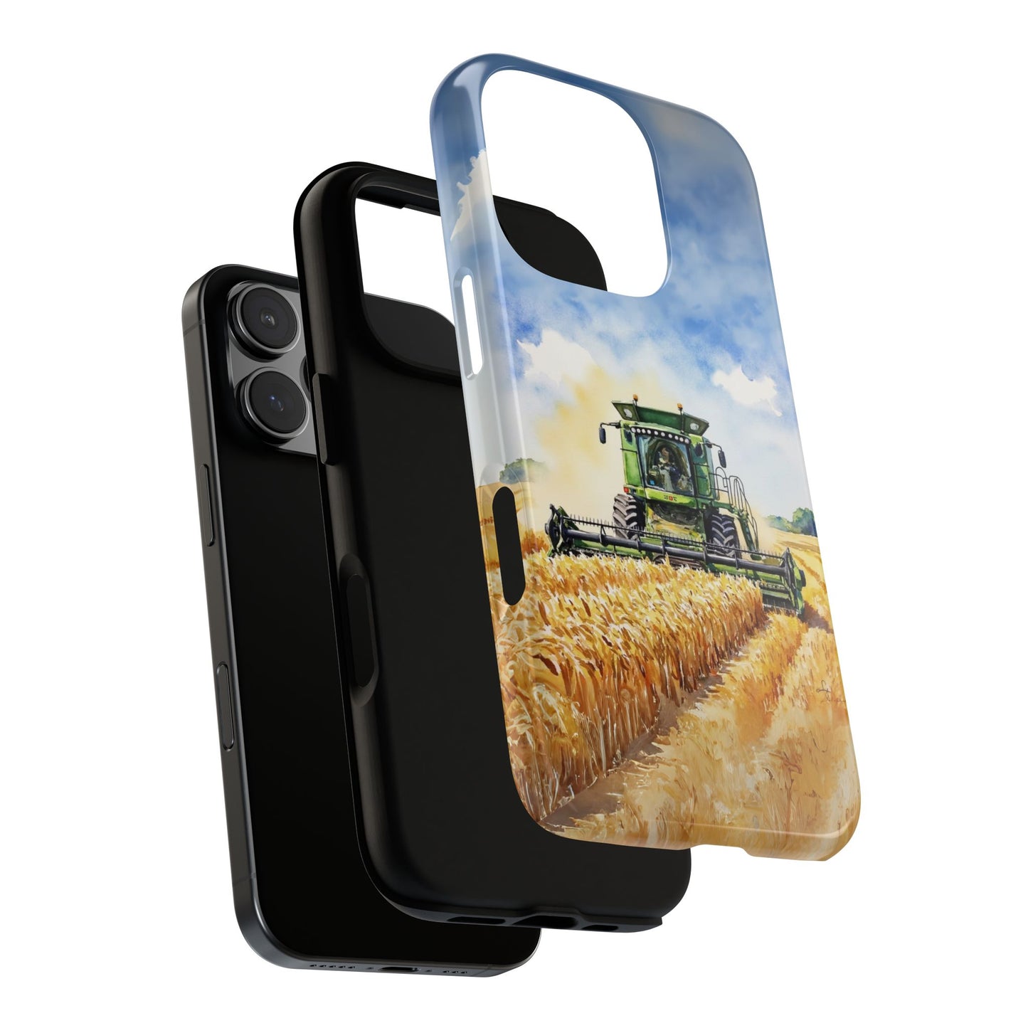 Combine Harvester Phone Case - Farm Machinery Wheat Field Design - Countryside Harvest Tough Case