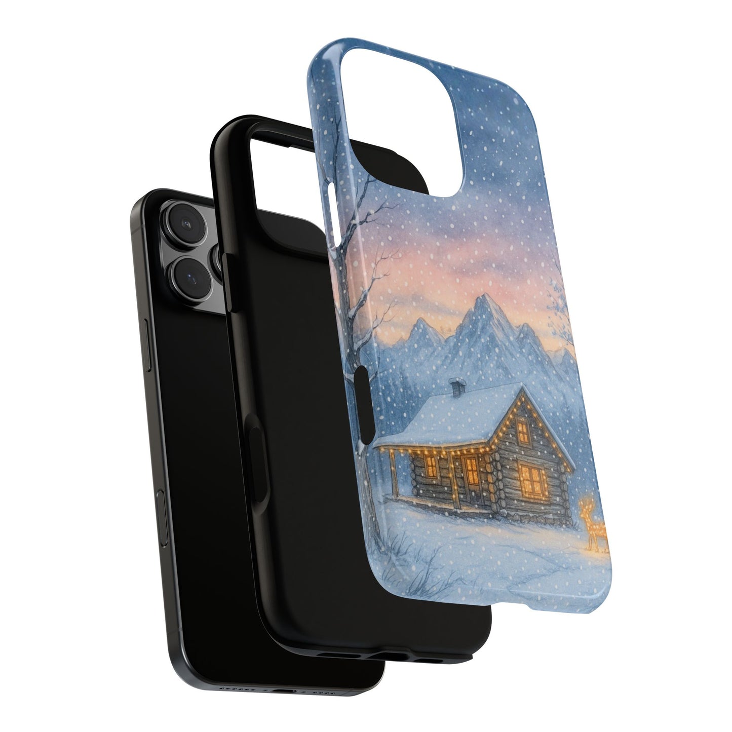 Rocky Mountains Christmas Cabin Tough Phone Case
