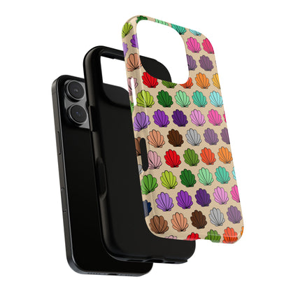 Rainbow Seashells Phone Case for iPhone 16 15 14 13 12 11 Pro Max, Samsung Galaxy S25 S24 S23 S22 S21 S20 Plus Ultra & Google Pixel 9 6 7 6