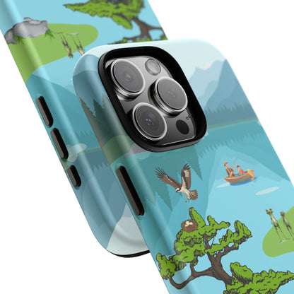 Lake Adventure Tough Phone Case - Frogs, Owls & Forest Wildlife by the Water