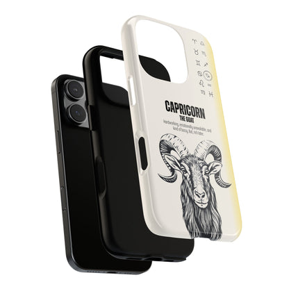 Capricorn Phone Case - The Goat Zodiac Sign - Hardworking Funny Astrology - Tough Dual Protection Cover