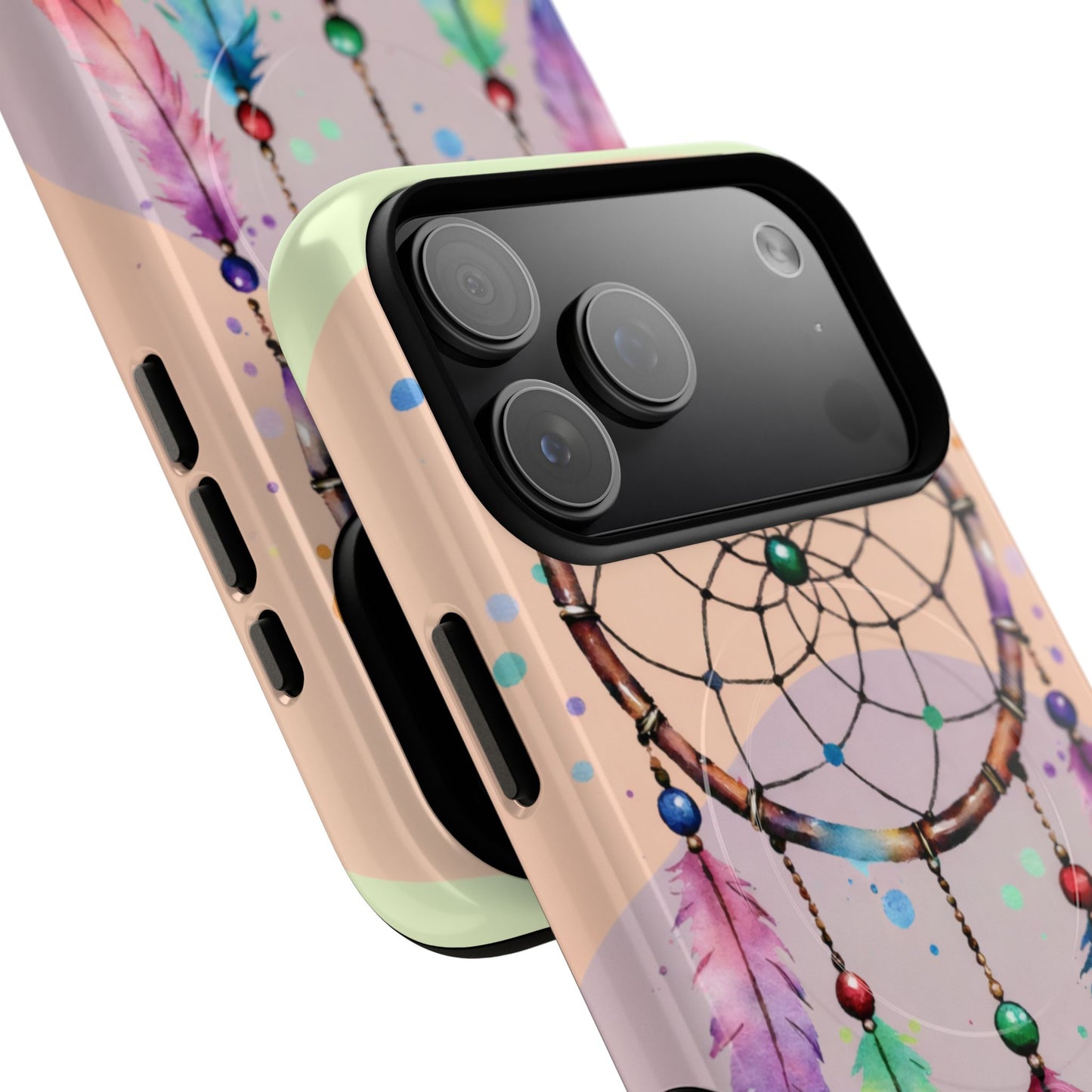 Custom Boho Rainbow Dreamcatcher Tough Magnetic Phone Case (Magsafe) - Bohemian Aesthetic Protective Cover for iPhone