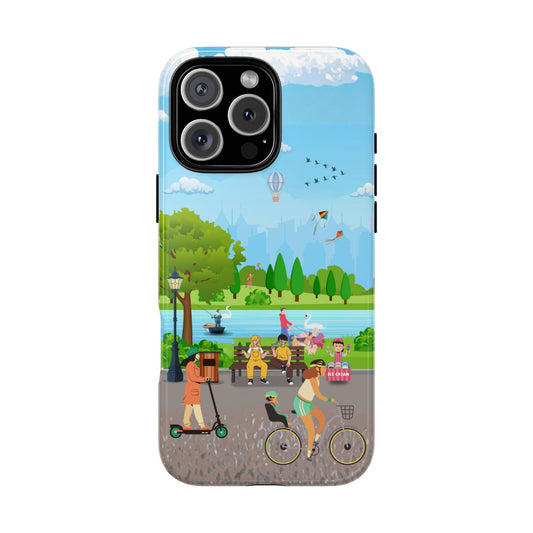 Park Life Phone Case - Suburban Street Scene Design - Everyday City Art
