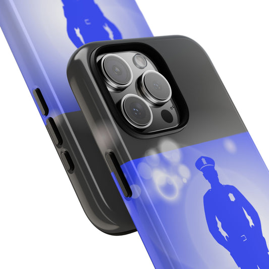 Police Tribute Phone Case - Officer & Police Dog Silhouette - UK Emergency Services Tough Cover