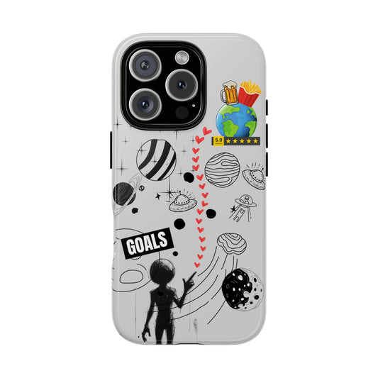 Funny Alien Goals Phone Case for iPhone 16 15 14 13 12 11 Pro Max, Samsung Galaxy S25 S24 S23 S22 S21 S20 Plus Ultra& Google Pixel 9 6 7 6